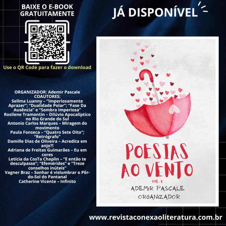 Já está disponível o e-book POESIAS AO VENTO – VOL. X, baixe já o seu