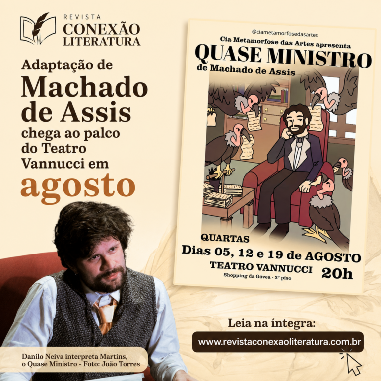 Adaptação de Machado de Assis chega ao palco do Teatro Vannucci em agosto