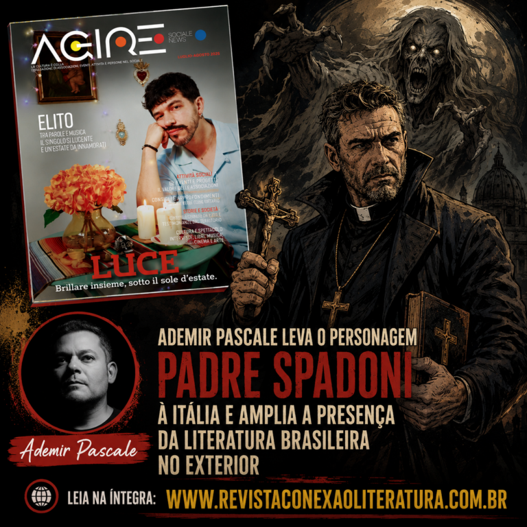 Ademir Pascale leva o personagem Padre Spadoni à Itália e amplia a presença da literatura brasileira no exterior